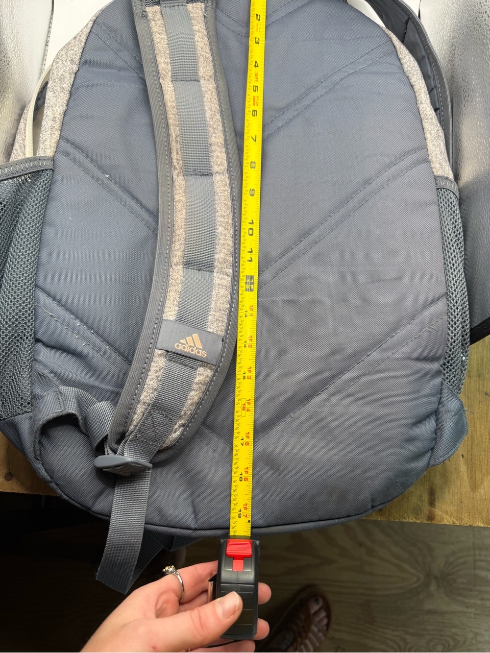 Adidas LoadSpring Gray Heather Backpack Rose Gold School Travel Bag - Picture 8 of 9